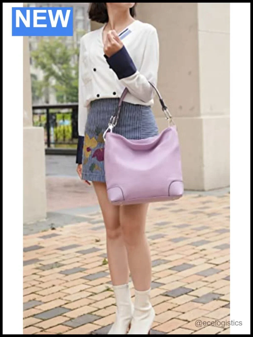 Vegan Leather Hobo Shoulder Bag with Wristlet 2-Piece Set